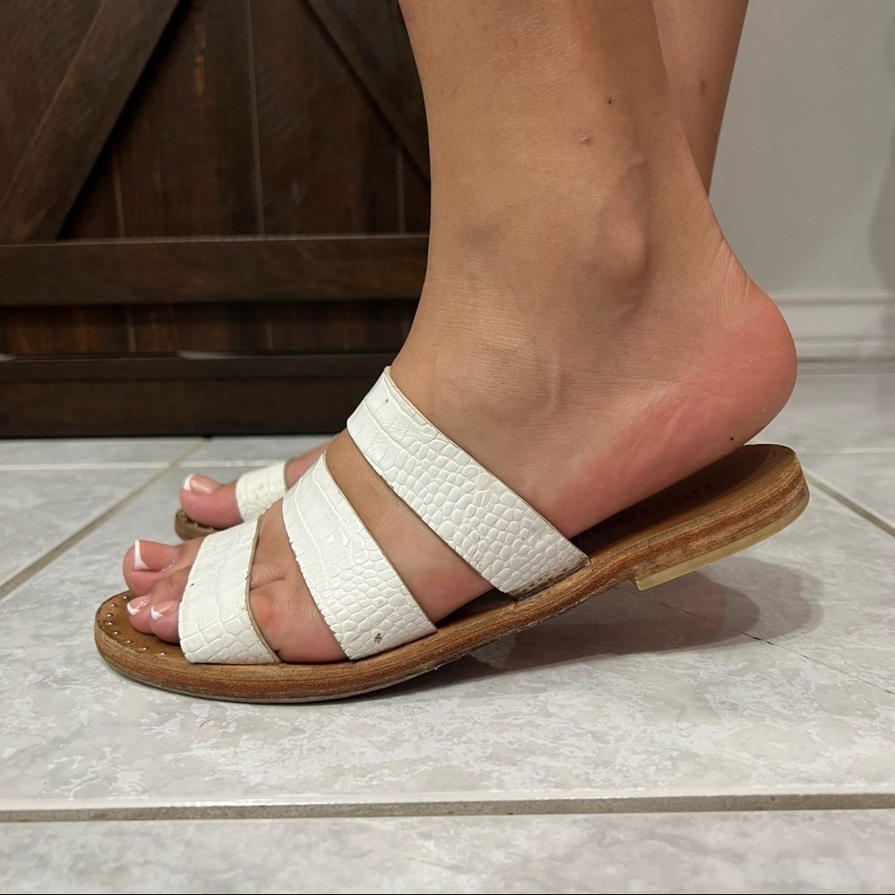 Frēda Salvador White Leather Sandals